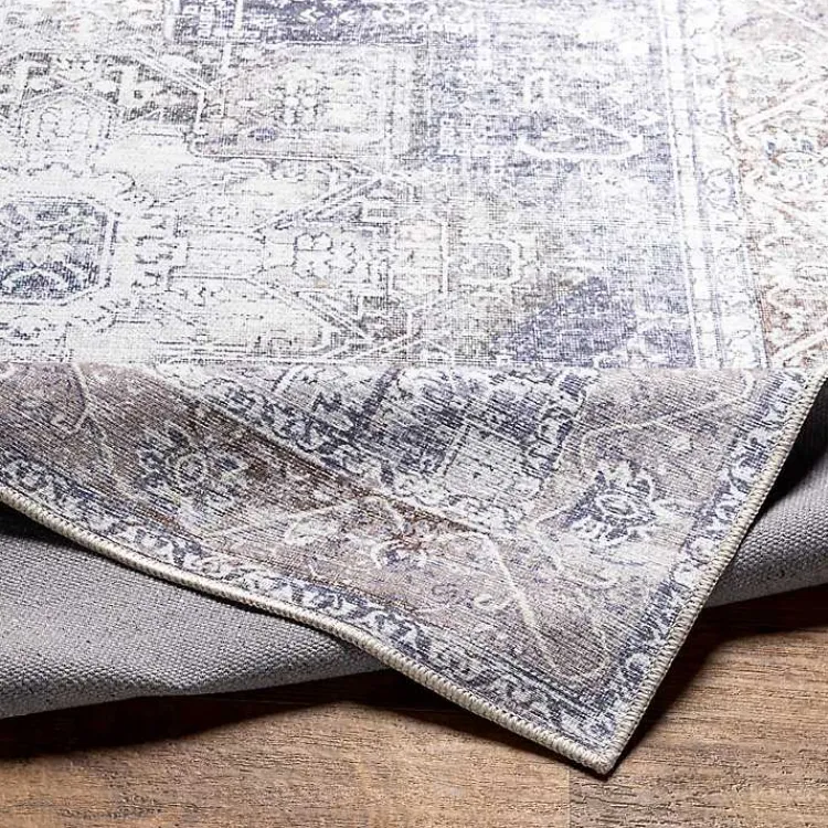 Area Rugs-Kirklands Home Amelie Navy Blue Classic Washable Area Rug, 5x7