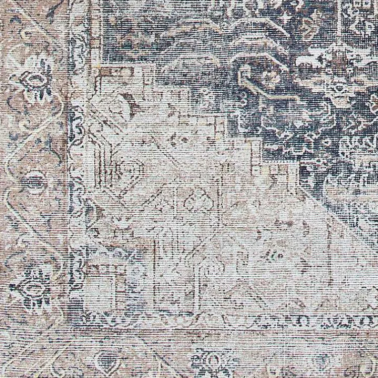 Area Rugs-Kirklands Home Amelie Navy Blue Classic Washable Area Rug, 5x7