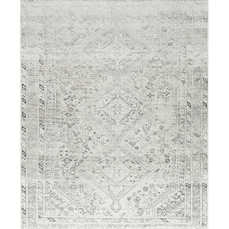 Area Rugs-Kirklands Home Cream Traditional Washable Area Rug, 7x10 Ivory