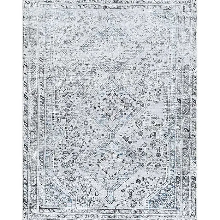 Area Rugs-Kirklands Home Traditional Washable Area Rug, 5x7 Blue
