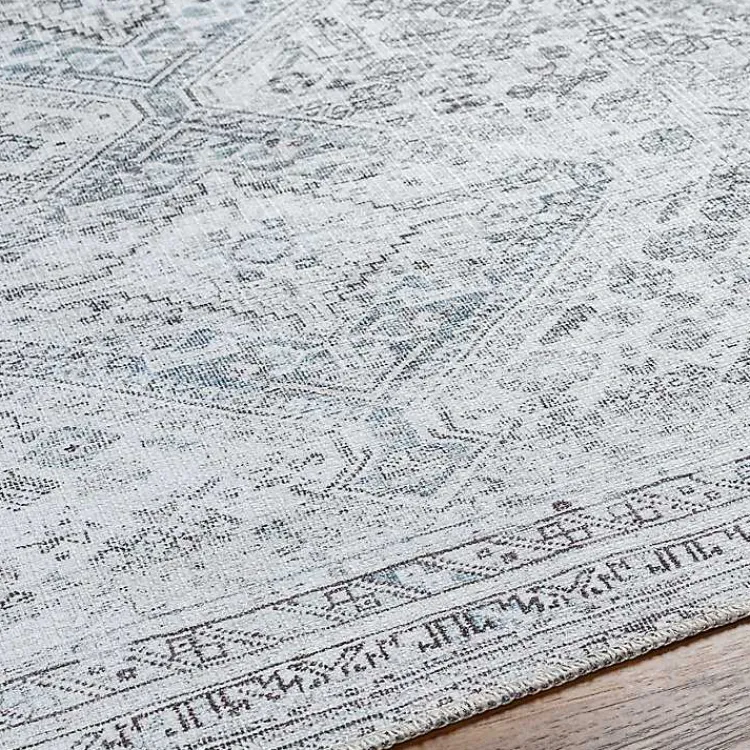 Area Rugs-Kirklands Home Traditional Washable Area Rug, 6x9 Blue