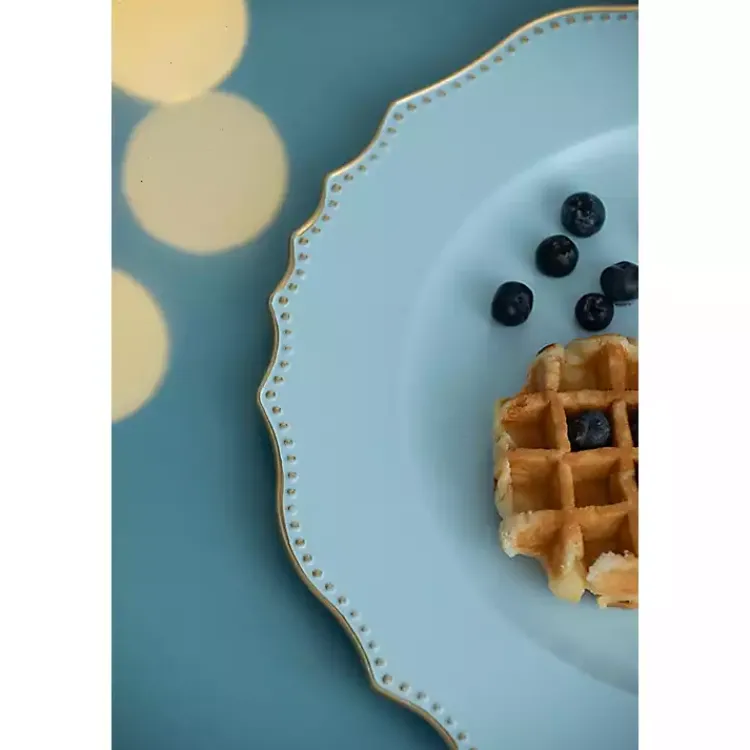 Serving & Entertaining-Kirklands Home Scalloped Beaded Rim Chargers, Set of 4 Blue