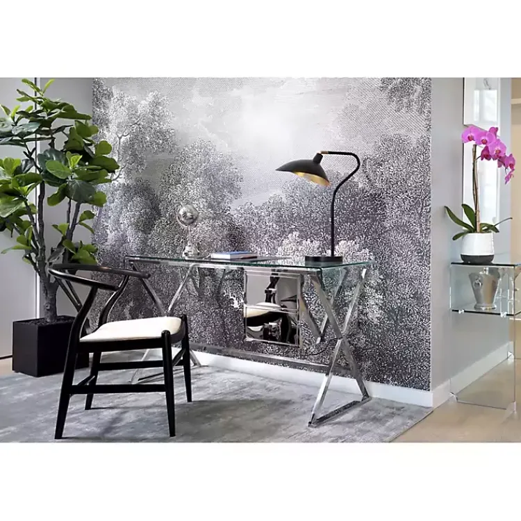 Table Lamps-Kirklands Home Black and Gold Curved Neck Giselle Task Lamp