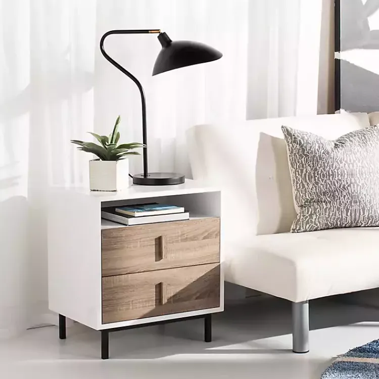 Table Lamps-Kirklands Home Black and Gold Curved Neck Giselle Task Lamp