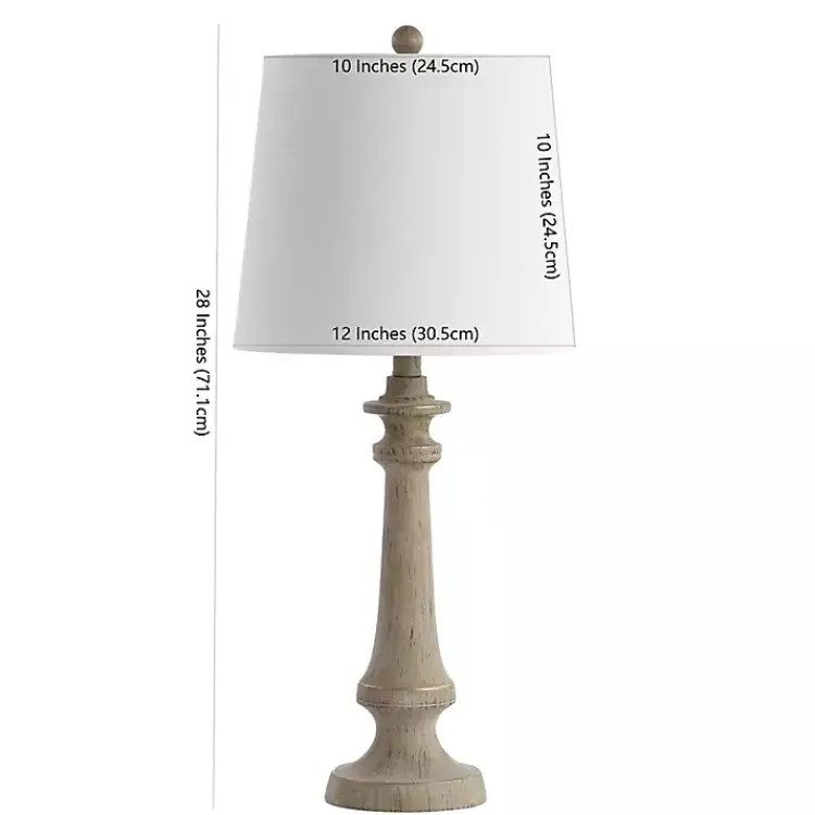 Table Lamps-Kirklands Home Tan Tapered Column Rhett Table Lamp White