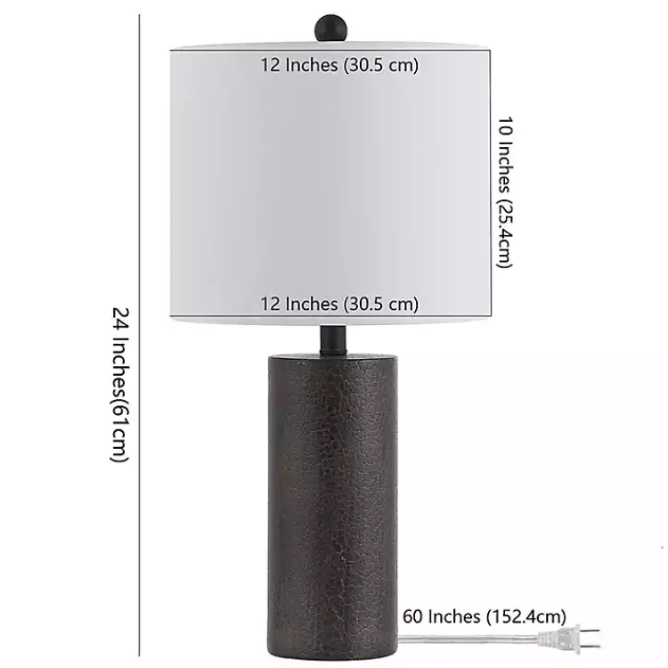 Table Lamps-Kirklands Home Dark Gray Textured Nori Table Lamp White