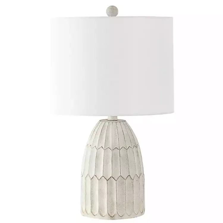 Table Lamps-Kirklands Home Weathered Geometric Table Lamp White
