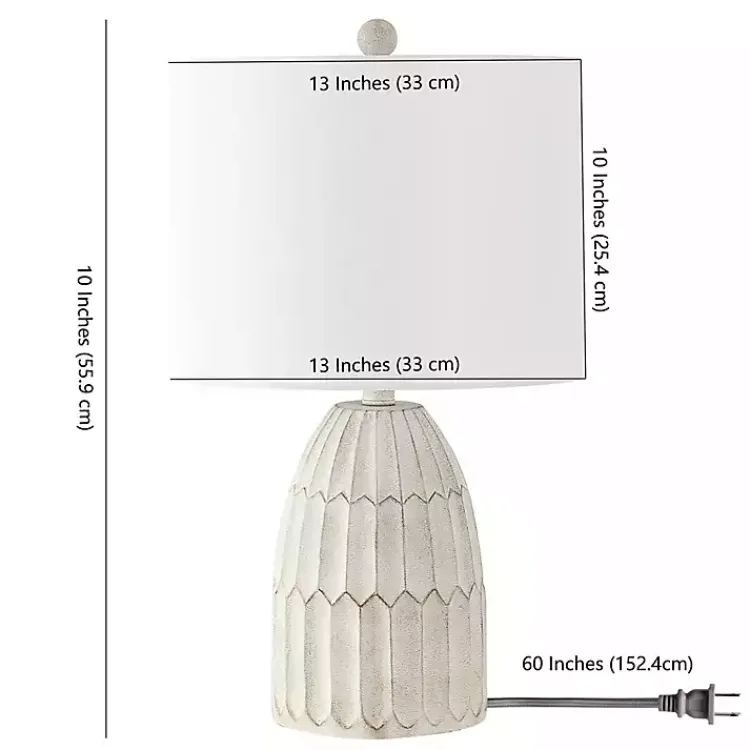 Table Lamps-Kirklands Home Weathered Geometric Table Lamp White