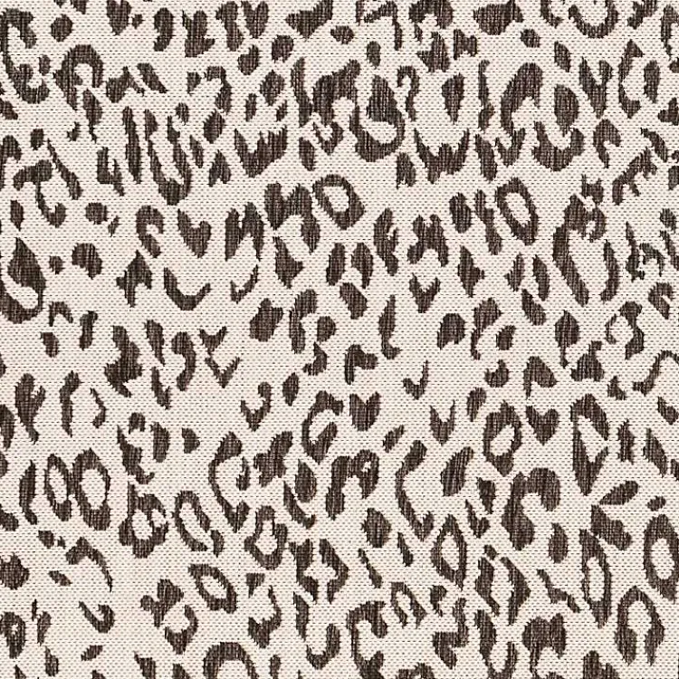 Outdoor Rugs-Kirklands Home Cauli Leopard Print Round Outdoor Rug, 7 ft. Black