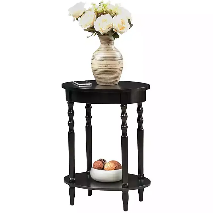 Accent & End Tables-Kirklands Home Spindle Legs Oval Accent Table Black