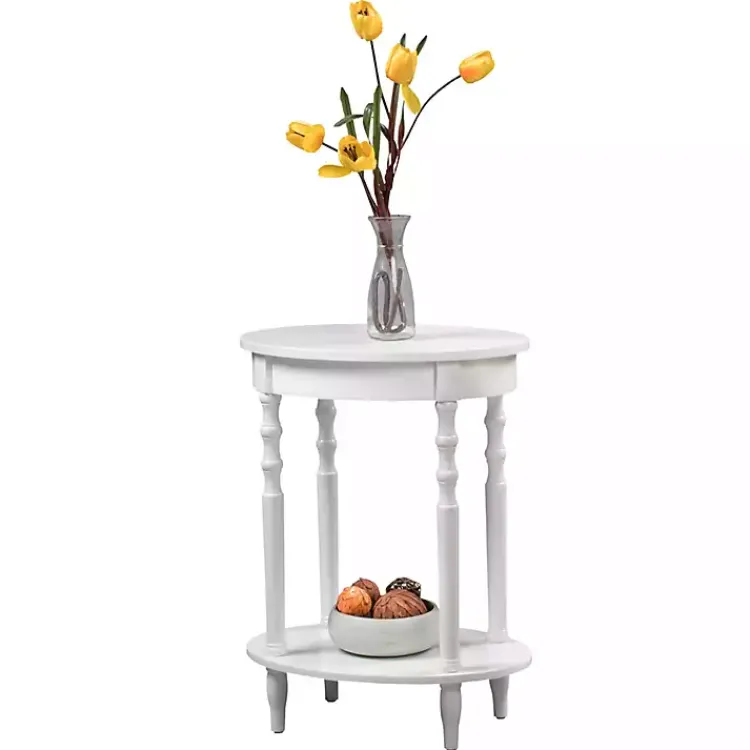 Accent & End Tables-Kirklands Home Spindle Legs Oval Accent Table White