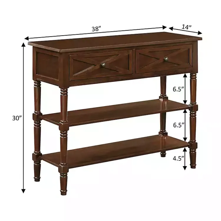 Console Tables-Kirklands Home Wood Traditional Console Table Brown