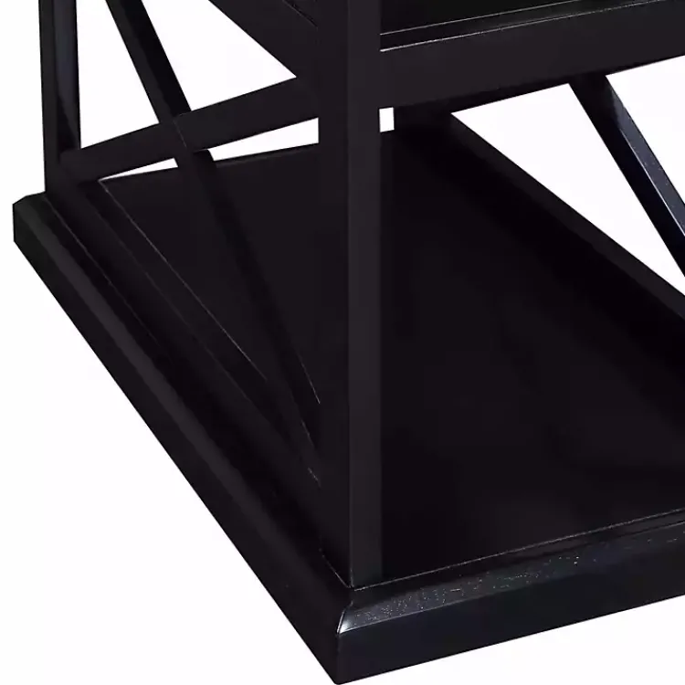Accent & End Tables-Kirklands Home Wood Double X Sides Accent Table Black