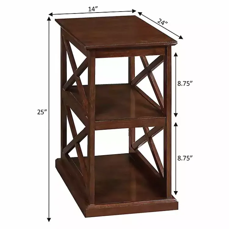Accent & End Tables-Kirklands Home Wood Double X Sides Accent Table Brown
