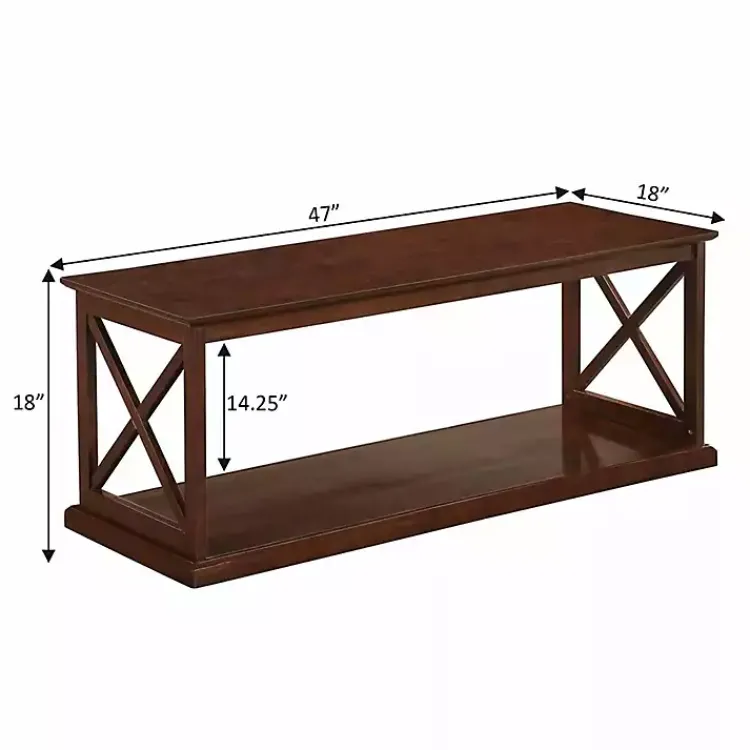 Coffee Tables-Kirklands Home Wood Double X Sides Coffee Table Brown