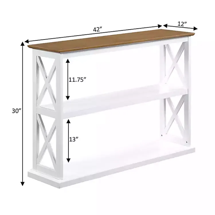 Console Tables-Kirklands Home Two-Tone Double X Sides Console Table White