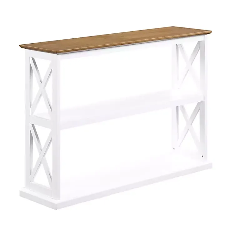Console Tables-Kirklands Home Two-Tone Double X Sides Console Table White