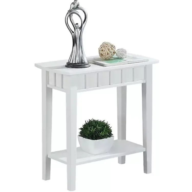 Accent & End Tables-Kirklands Home Wood Slat Accent Table White