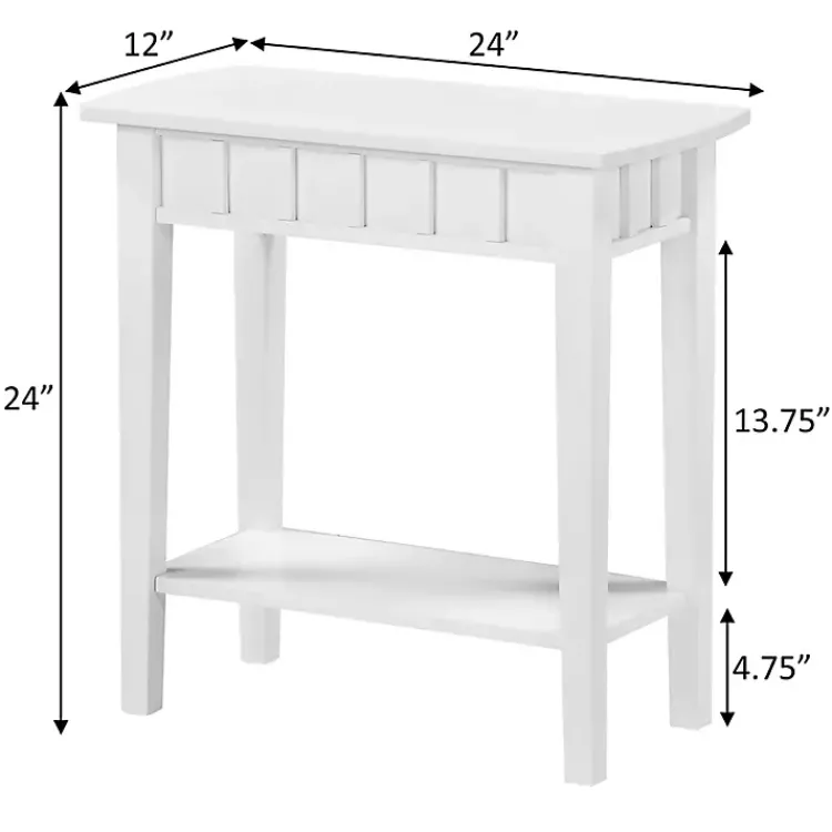 Accent & End Tables-Kirklands Home Wood Slat Accent Table White