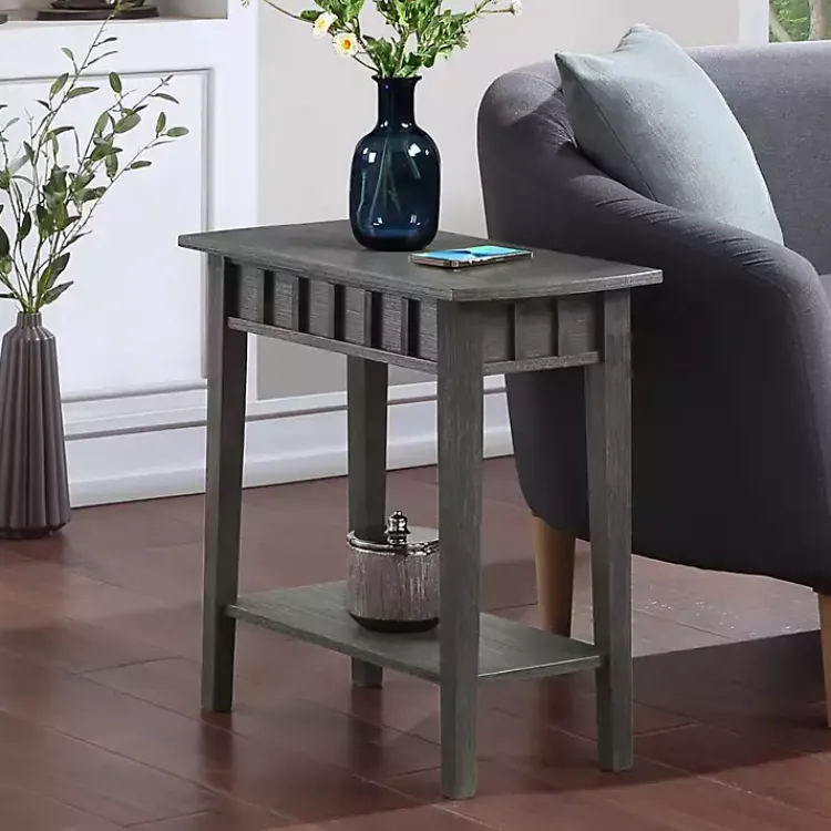Accent & End Tables-Kirklands Home Wood Slat Accent Table Gray