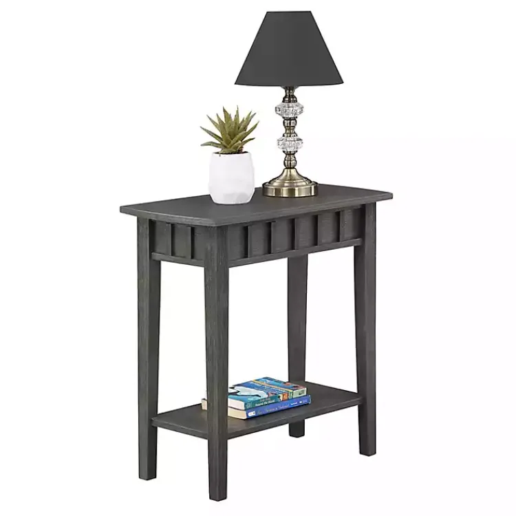 Accent & End Tables-Kirklands Home Wood Slat Accent Table Gray