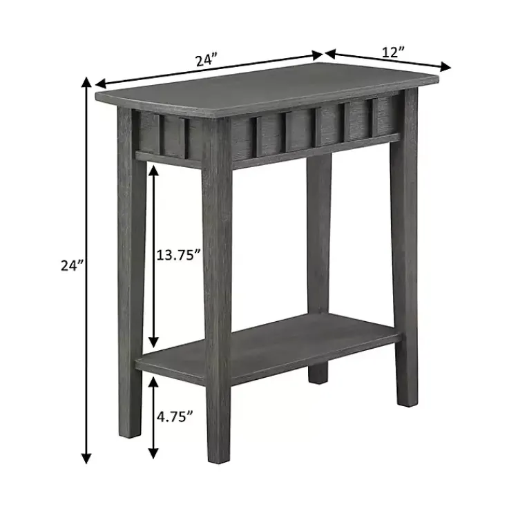 Accent & End Tables-Kirklands Home Wood Slat Accent Table Gray
