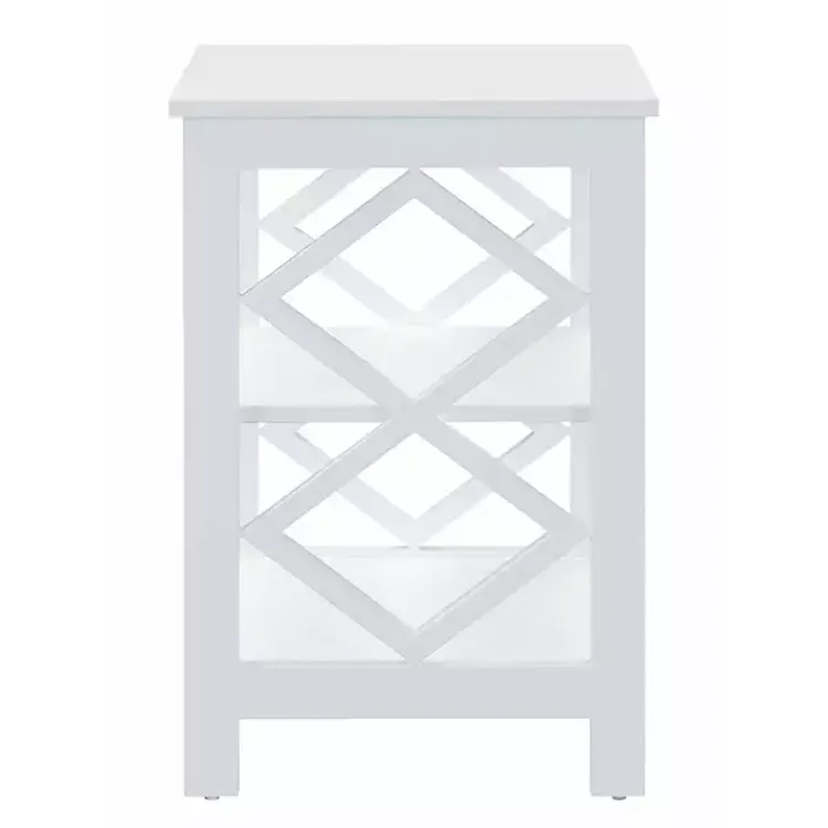 Accent & End Tables-Kirklands Home Wood Diamond 2-Tier Accent Table White