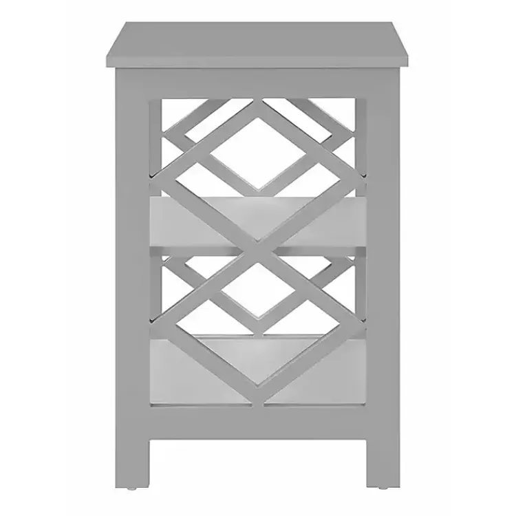 Accent & End Tables-Kirklands Home Wood Diamond 2-Tier Accent Table Gray