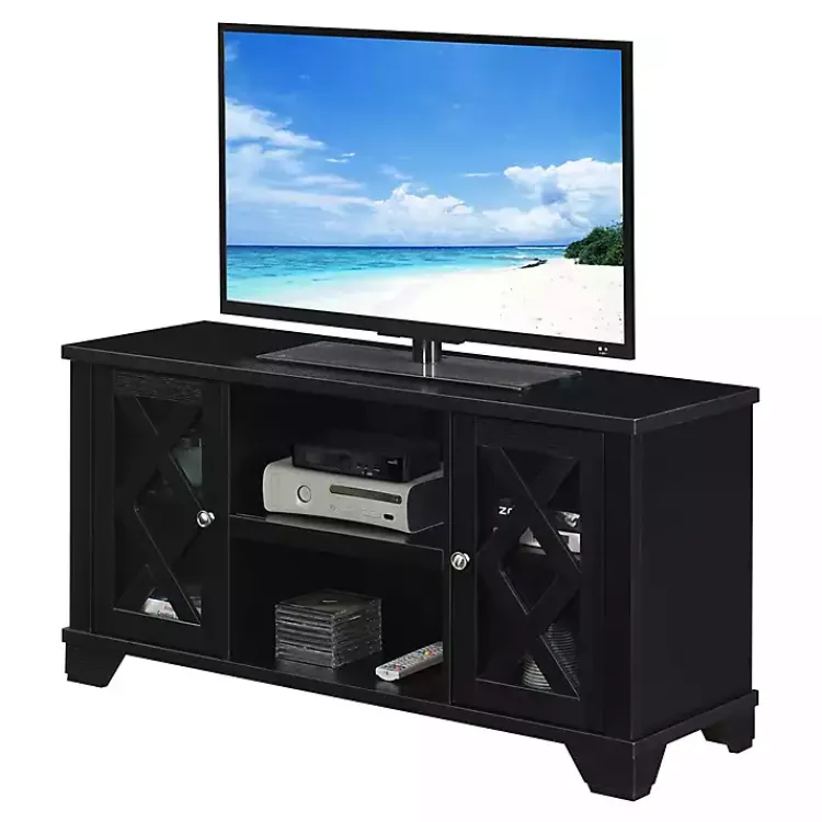 Tv Stands & Media Consoles-Kirklands Home Wood X Doors Media Cabinet Black