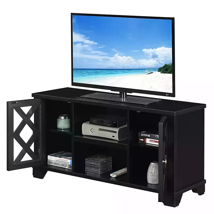 Tv Stands & Media Consoles-Kirklands Home Wood X Doors Media Cabinet Black