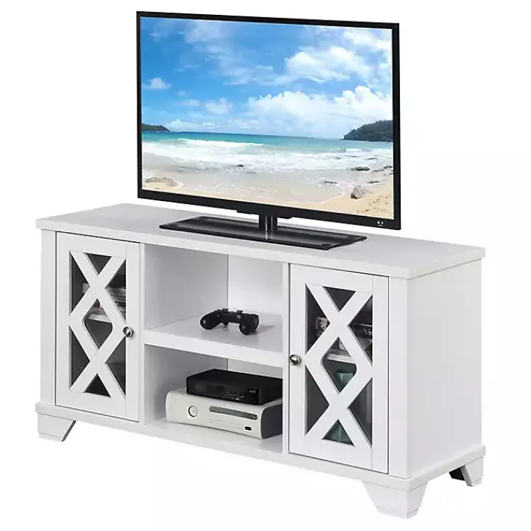 Tv Stands & Media Consoles-Kirklands Home Wood X Doors Media Cabinet White