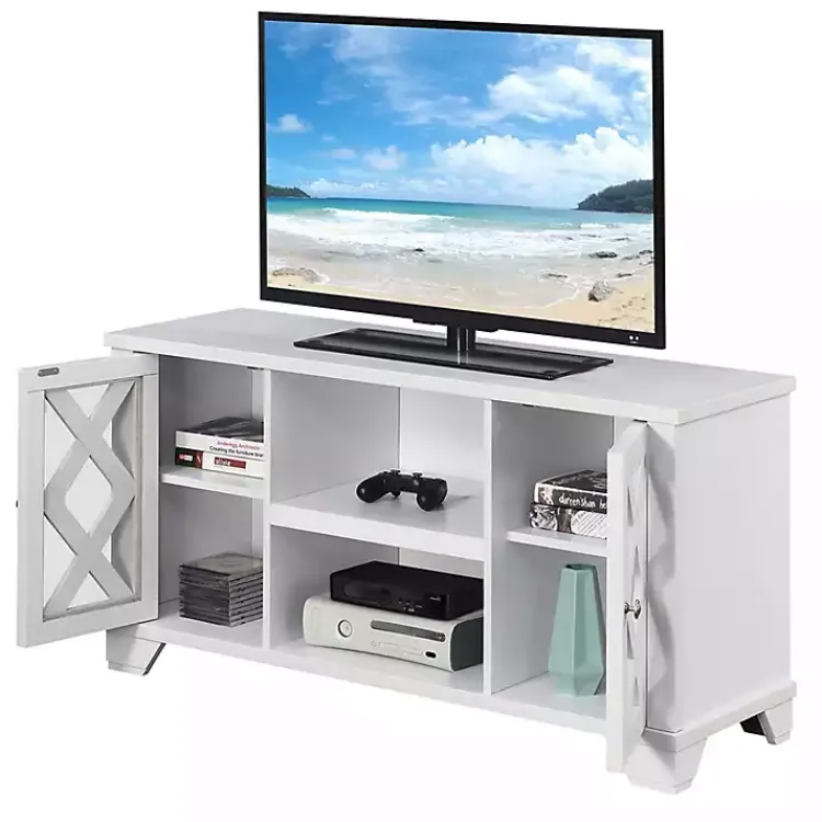 Tv Stands & Media Consoles-Kirklands Home Wood X Doors Media Cabinet White