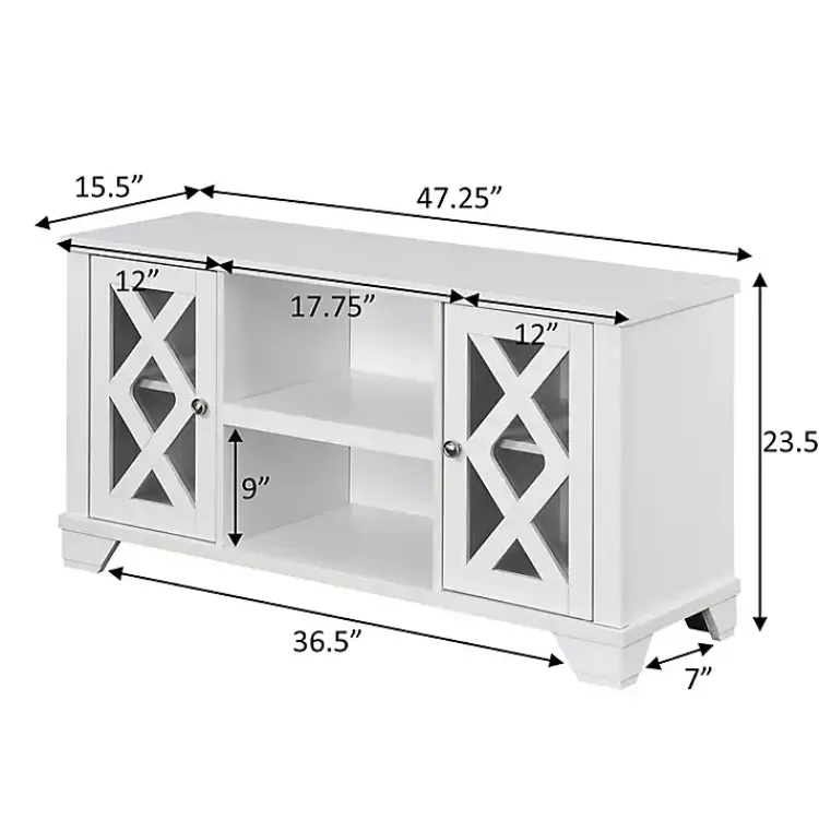 Tv Stands & Media Consoles-Kirklands Home Wood X Doors Media Cabinet White