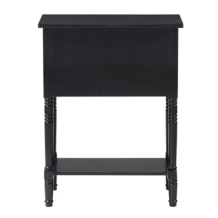 Accent & End Tables-Kirklands Home 3-Drawer Turned Legs Accent Table Black
