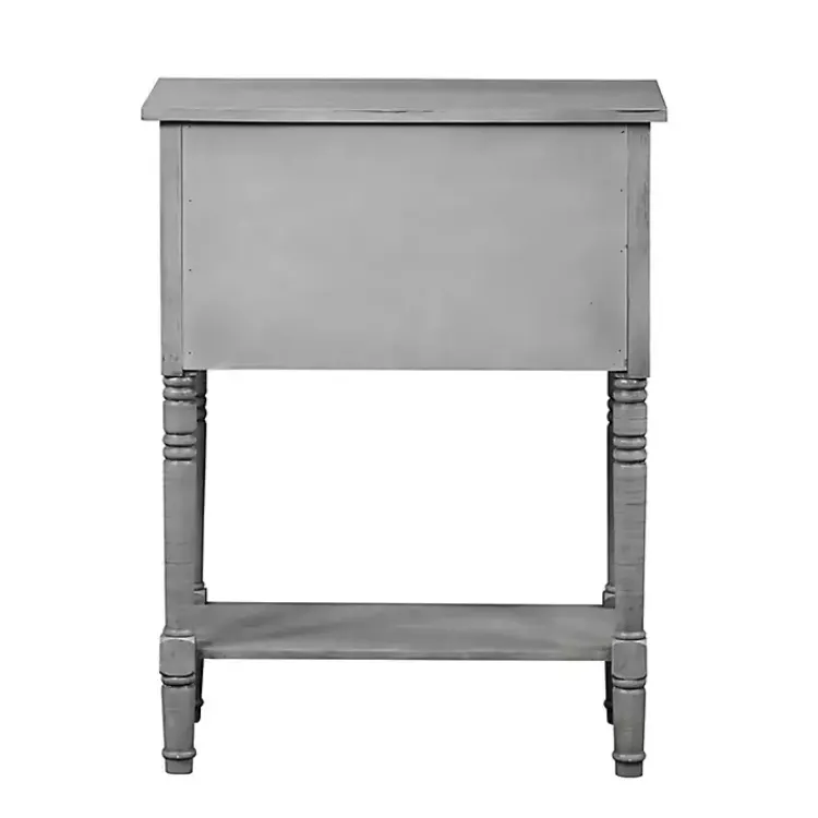 Accent & End Tables-Kirklands Home Light 3-Drawer Turned Legs Accent Table Gray