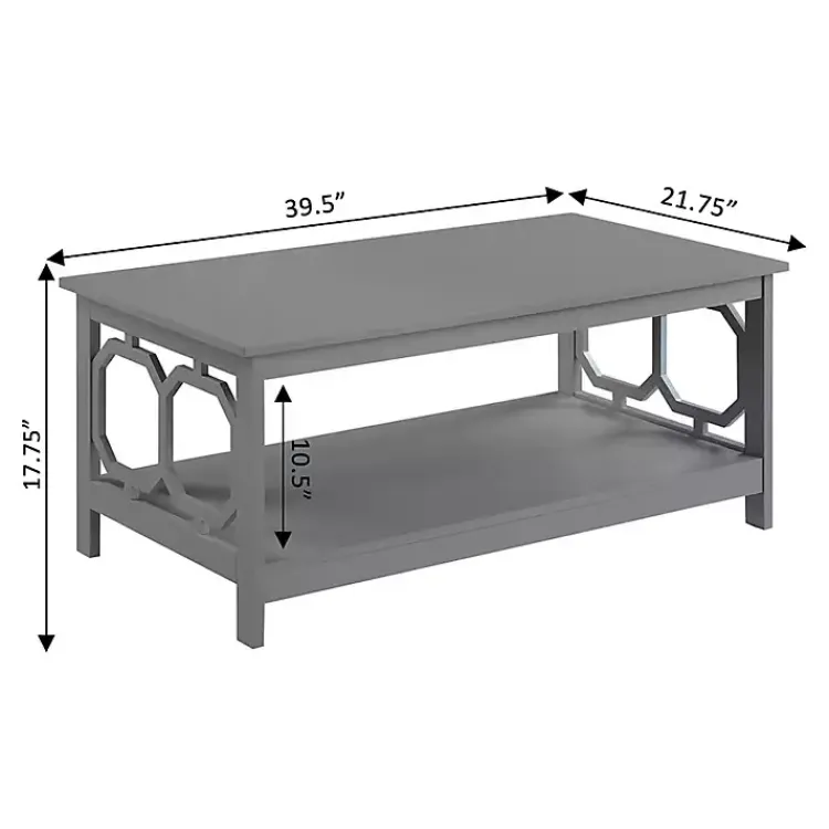 Coffee Tables-Kirklands Home Wood Geometric Sides Coffee Table Gray