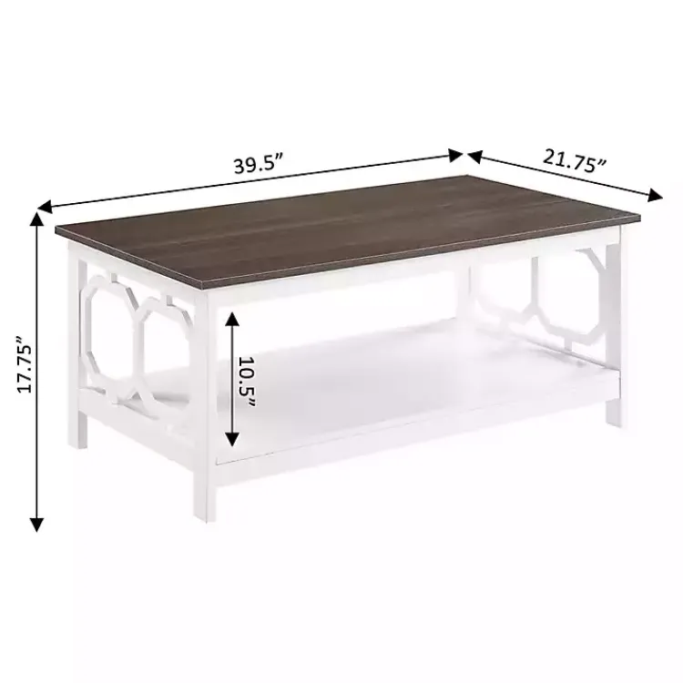 Coffee Tables-Kirklands Home White Two-Tone Geometric Sides Coffee Table
