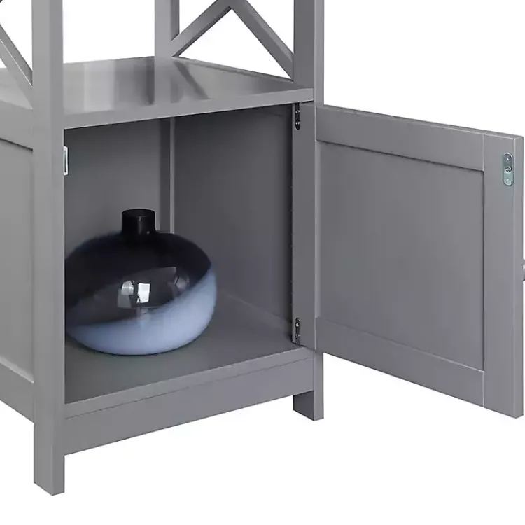 Accent & End Tables-Kirklands Home Wood X Sides Storage Accent Table Gray