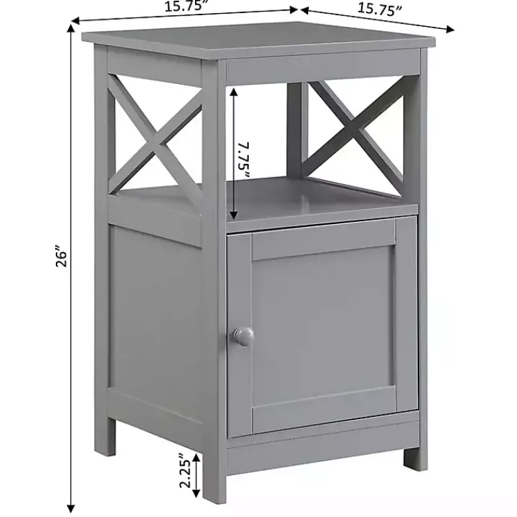 Accent & End Tables-Kirklands Home Wood X Sides Storage Accent Table Gray
