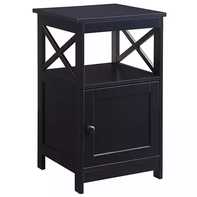 Accent & End Tables-Kirklands Home Wood X Sides Storage Accent Table Black