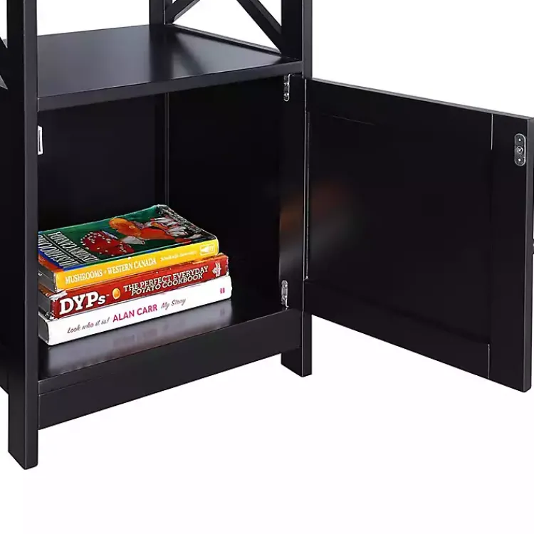 Accent & End Tables-Kirklands Home Wood X Sides Storage Accent Table Black