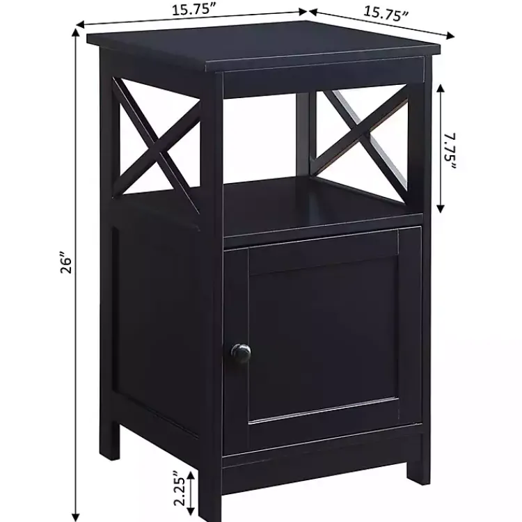 Accent & End Tables-Kirklands Home Wood X Sides Storage Accent Table Black