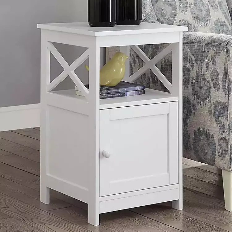 Accent & End Tables-Kirklands Home Wood X Sides Storage Accent Table White