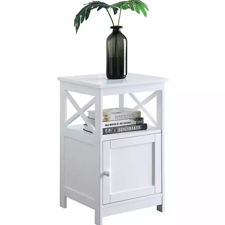 Accent & End Tables-Kirklands Home Wood X Sides Storage Accent Table White