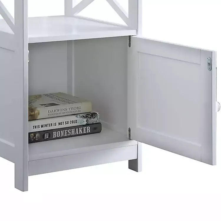 Accent & End Tables-Kirklands Home Wood X Sides Storage Accent Table White