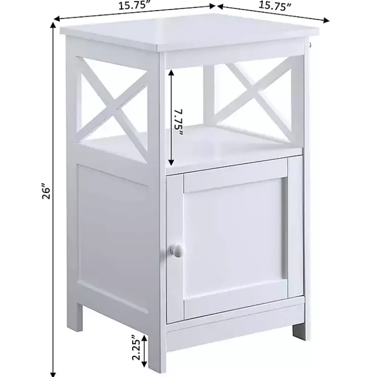 Accent & End Tables-Kirklands Home Wood X Sides Storage Accent Table White