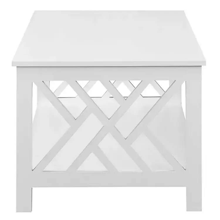 Coffee Tables-Kirklands Home Cut-Out Sides Coffee Table White