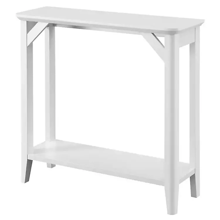 Console Tables-Kirklands Home Tapered Legs Rustic Console Table White