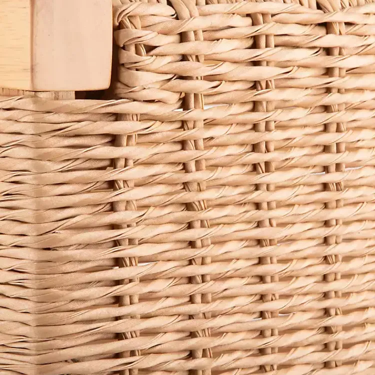 Bar Stools & Counter Height Stools-Kirklands Home Newport Natural Wood and Rattan Counter Stool Brown