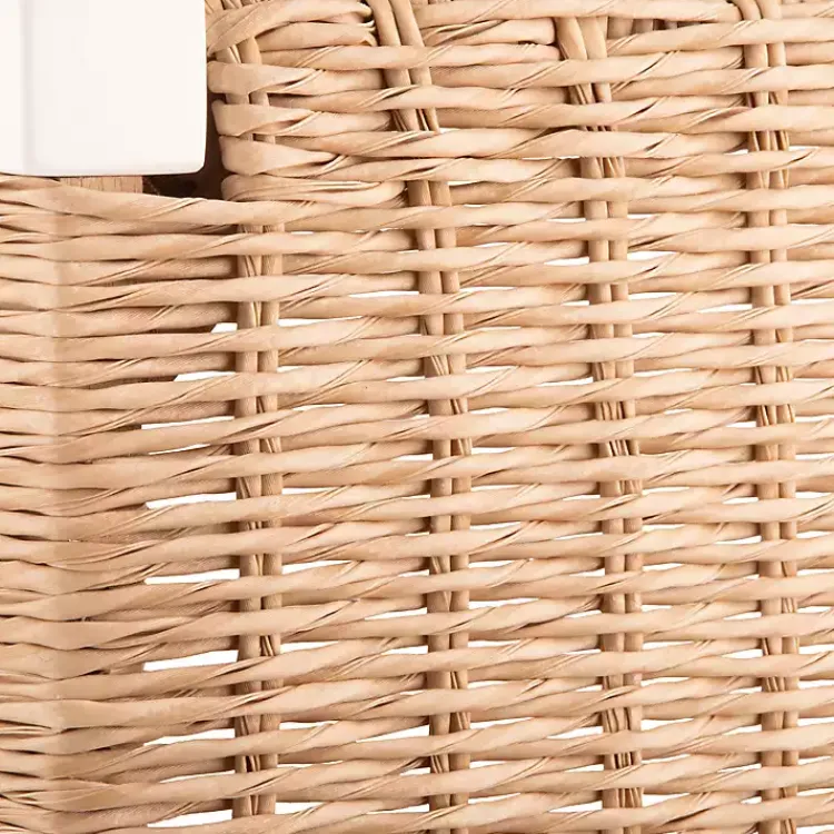 Entryway Furniture-Kirklands Home White Newport Wood and Rattan Bench Brown